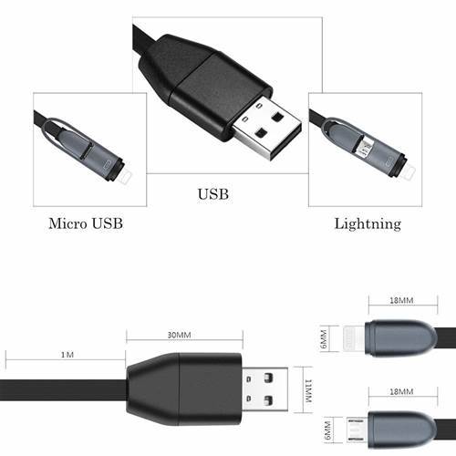 CAM 360 Mini GPS Tracker USB Charging Cable for Vehicles, Luggage - Real Time GSM GPRS System Tracking Device (2-in-1 for iPhone and Android Phone)