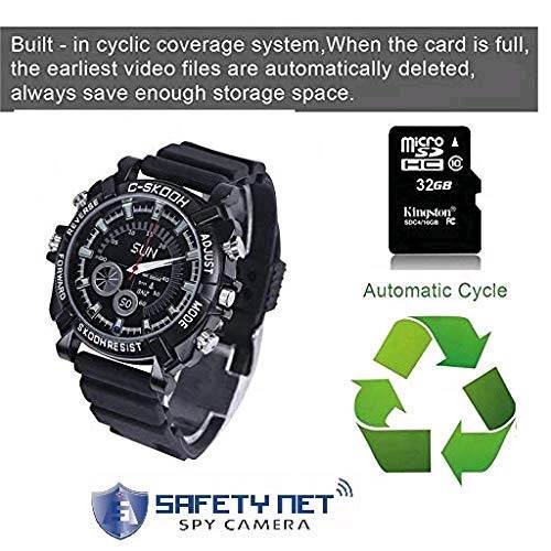 SAFETYNET 32GB HD 1080P Mini Wristwatch Camera Waterproof Watch Video Recorder Mini DV Night Vision Portable Camcorder 