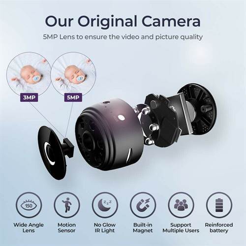 SAFETYNET Mini IP BALL Spy Camera Wireless Hidden Home WiFi Security Cameras with App 1080P Night Vision Motion Activated Indoor Outdoor Small Nanny Cam for Cars Apartment Live Streaming with iPhone/Android Phone iPad