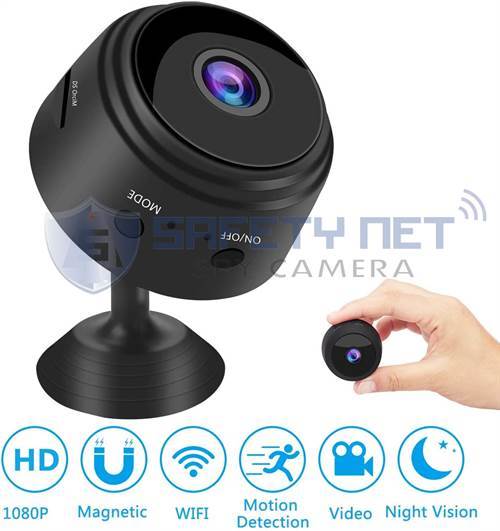 SAFETYNET Mini IP BALL Spy Camera Wireless Hidden Home WiFi Security Cameras with App 1080P Night Vision Motion Activated Indoor Outdoor Small Nanny Cam for Cars Apartment Live Streaming with iPhone/Android Phone iPad
