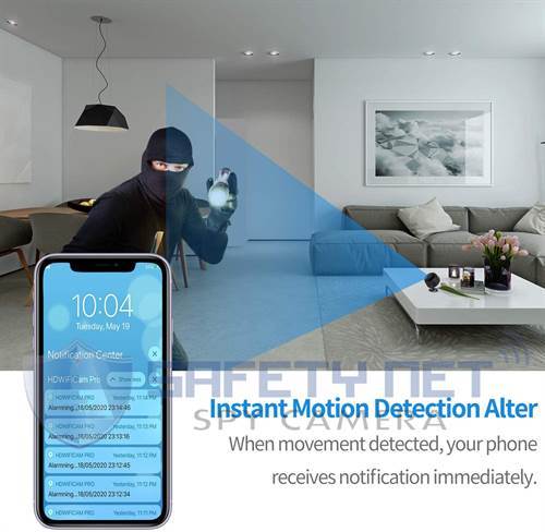 SAFETYNET Mini IP BALL Spy Camera Wireless Hidden Home WiFi Security Cameras with App 1080P Night Vision Motion Activated Indoor Outdoor Small Nanny Cam for Cars Apartment Live Streaming with iPhone/Android Phone iPad