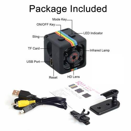 SAFETY NET SQ11 Camera HD 1080P Night Vision Camcorder Infrared Video Recorder(Black)
