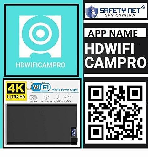 SAFETYNET  4K WiFi Power Bank IP Camera H11 HD 1080P Night Vision Mobile Power Bank Video Recorder Wireless Security Surveillance Battery Mini DVR