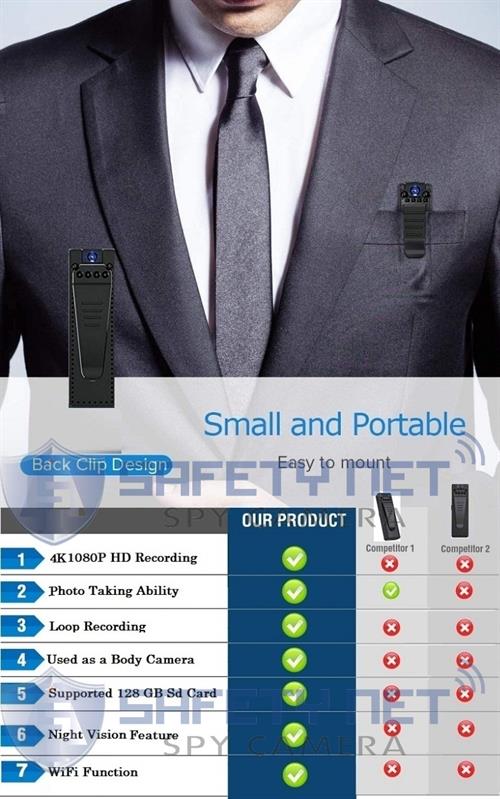 SAFETY NET  HD 1080P Mini Wi-Fi Camera Body Pen Cameras Recording H.264 for Teaching with LED Indicator USB Camera