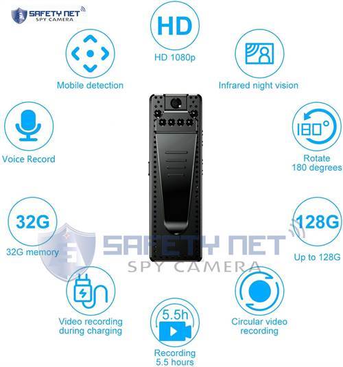 SAFETY NET  HD 1080P Mini Wi-Fi Camera Body Pen Cameras Recording H.264 for Teaching with LED Indicator USB Camera