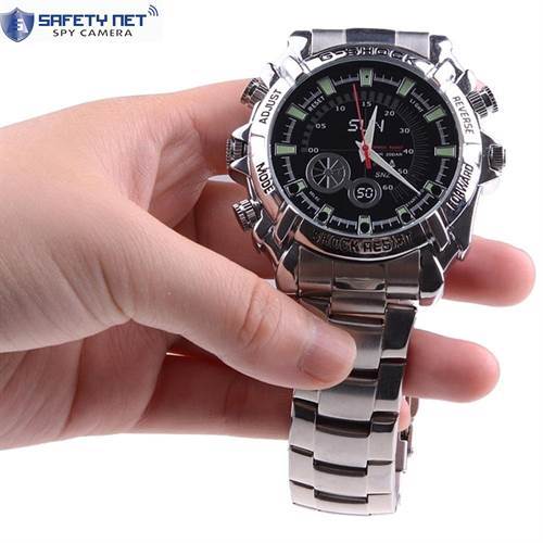SAFETYNET SPY HD 4K Ultra HD IR Night Vision Waterproof Watch DVR HD Hidden Camera with 2 Hours Battery Backup and 32 GB Memory Card (Silver)