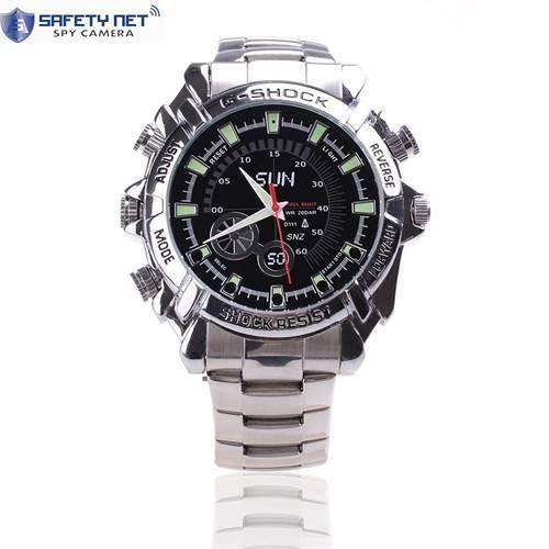 SAFETYNET SPY HD 4K Ultra HD IR Night Vision Waterproof Watch DVR HD Hidden Camera with 2 Hours Battery Backup and 32 GB Memory Card (Silver)