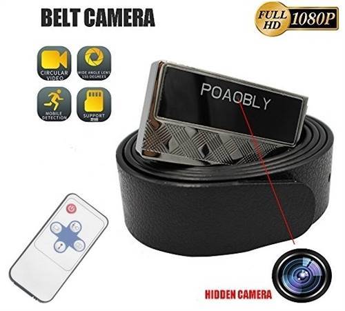 SAFETYNET Full HD 1080P Leather Belt Buckle Camera with Motion Detection Remote control Spy Belt camera Hidden Pinhole Camera Mini DVR