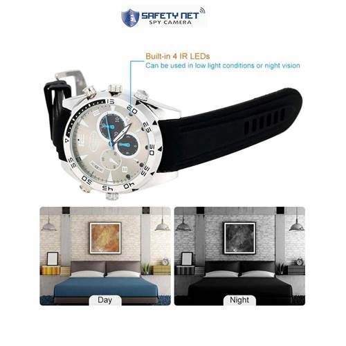 CAM 360 SPY HD 4K Ultra HD IR Night Vision Waterproof Watch DVR HD Hidden Camera with 2 Hours Battery Backup and 32 GB Memory Card (Silver)