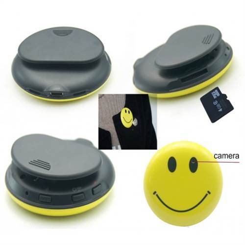 SAFFETYNET 16GB HD 720P Wearable Mini Super Camera Video Recorder DV Smiley Face Badge with Audio Recording Security&Surveillance Camcorder Wearable Camera ..