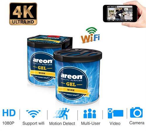 SAFETY NET, SPY CAMERA 4K WiFi  HD 1080P Camera In Areon Wish Gel Air Freshener for Car Security Wireless Camera with Motion Detection Cam For iPhone/Android Phone/ iPad/PC