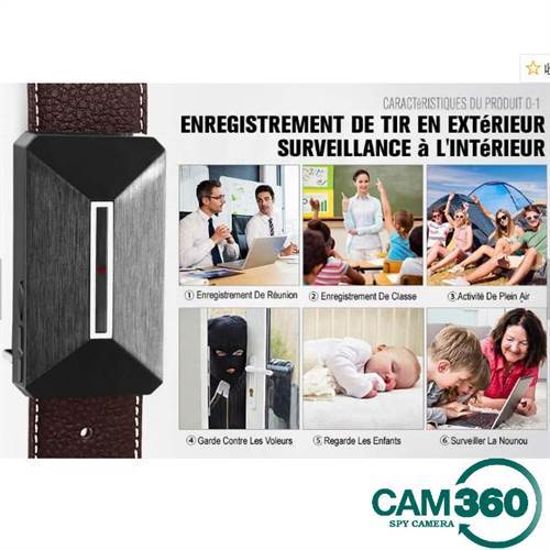 CAM 360 1080P HD Wearable Wireless Wi-Fi Leather Belt Small Hidden Camera Nanny with Motion Detection 1080P Spy Video Camera Recorder with Playback-in Home or Indoor/Outdoor Use