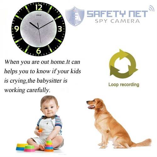 SAFETYNET Spy Camera 4K Spy WiFi Digital Wall Clock New Model 1080p HD Audio Video Recording Watch Live 24 Hours Surveillance Security Camera for Home Office Nanny Hidden Wireless Camera 32GB Supported