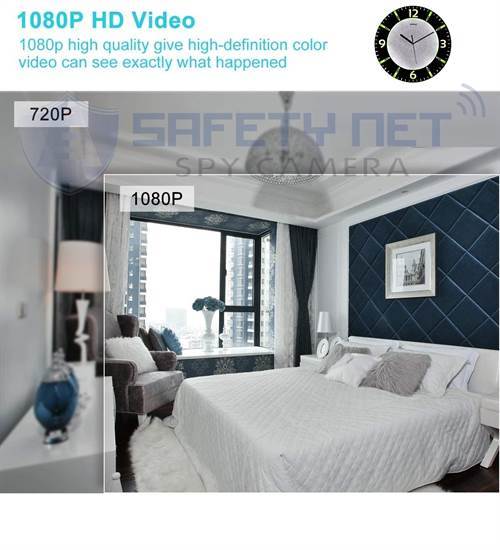 SAFETYNET Spy Camera 4K Spy WiFi Digital Wall Clock New Model 1080p HD Audio Video Recording Watch Live 24 Hours Surveillance Security Camera for Home Office Nanny Hidden Wireless Camera 32GB Supported