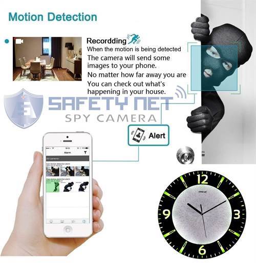 SAFETYNET Spy Camera 4K Spy WiFi Digital Wall Clock New Model 1080p HD Audio Video Recording Watch Live 24 Hours Surveillance Security Camera for Home Office Nanny Hidden Wireless Camera 32GB Supported