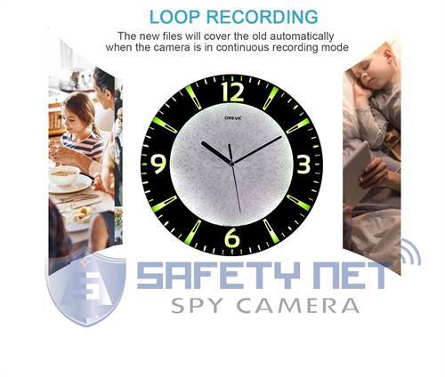 SAFETYNET Spy Camera 4K Spy WiFi Digital Wall Clock New Model 1080p HD Audio Video Recording Watch Live 24 Hours Surveillance Security Camera for Home Office Nanny Hidden Wireless Camera 32GB Supported