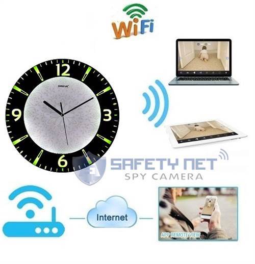 SAFETYNET Spy Camera 4K Spy WiFi Digital Wall Clock New Model 1080p HD Audio Video Recording Watch Live 24 Hours Surveillance Security Camera for Home Office Nanny Hidden Wireless Camera 32GB Supported
