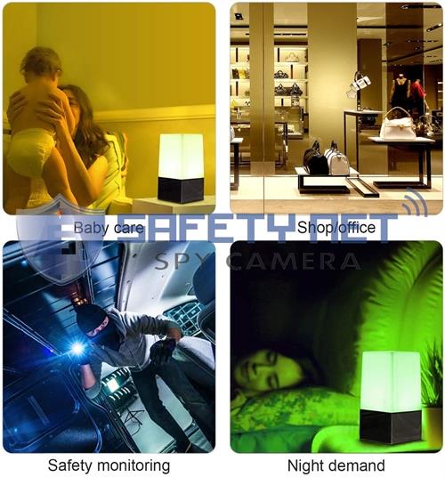 SAFETY NET, SPY CAMERA  Cover Nanny Cameras LED Color Computer Lamp 1080P WiFi Home Security Secret Cam Motion Detection Night Vision Remote Vision via Android iPhone APP