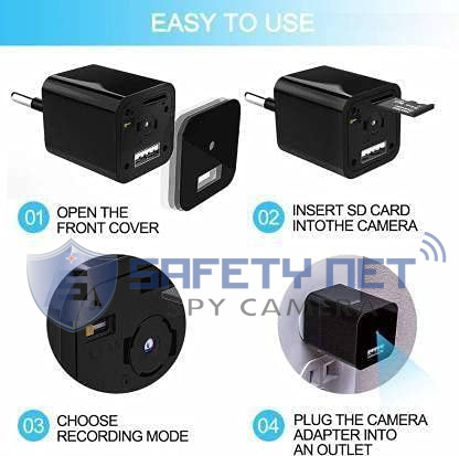 SAFETYNET Spy Camera Charger Hidden Camera Mini Spy Camera 1080P USB Charger Camera Hidden Spy Camera Hidden Nanny Cam Hidden Spy Cam Hidden Cam Surveillance Camera Full HD