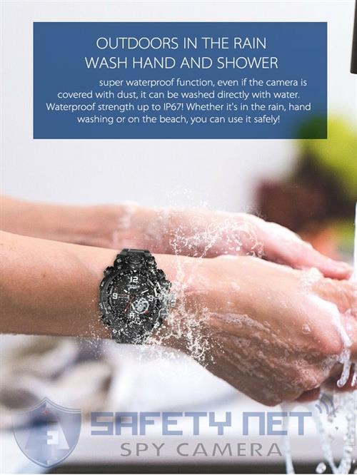 SAFETYNET 4K Watch Camera WiFi Waterproof Wrist Watch DVR Wristwatch Motion Detection Video Recorder Wearable LED Light Mini Sport Camera