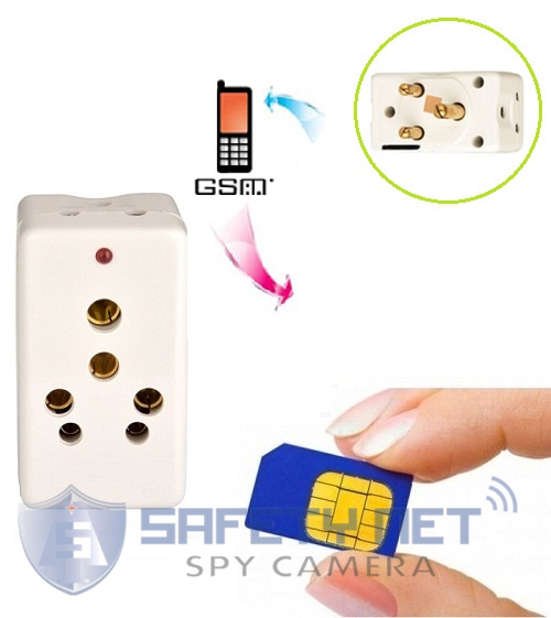 SAFETYNET Spy New 3 Pin Plug GSM Listen Audio Detect and Receiver 4G Sim Card Ear Bug Phone Auto Calling Voice Activate Listening GSM Real Time Listen Audio Device