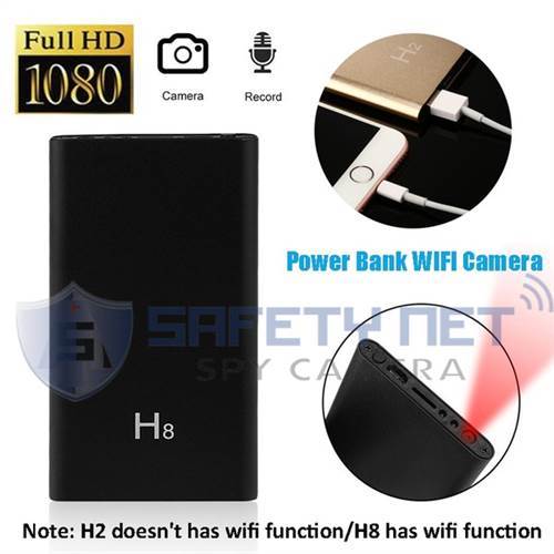 SAFETYNET Hd 1080p Super Thin Portable Hidden Spy Camera Power Bank P2p Wireless Wifi Digital Video Recorder For Ios Android App Remote View Covert Camera Covert ...