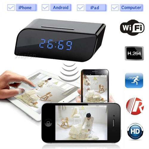SAFETYNET 64GB 4K HD 1080P Mini SPY Clock Camera IP Video Recorder WIFI Hidden Camera  Wireless Security Camera P2P Night Vision DVR