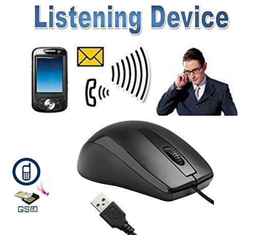 SAFETYNET Optical Mouse with Hidden Surveillance Monitor GSM Listening Device, GSM Hidden Microphone Audio Surveillance in Mouse, Mini GSM Transmitter