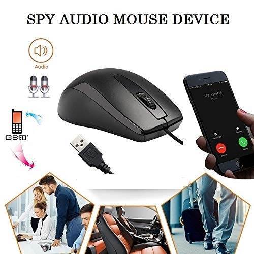 SAFETYNET Optical Mouse with Hidden Surveillance Monitor GSM Listening Device, GSM Hidden Microphone Audio Surveillance in Mouse, Mini GSM Transmitter