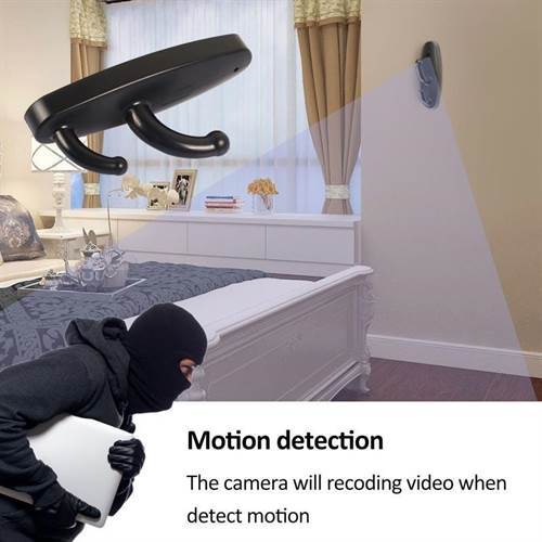 SAFETYNET Motion-Activated Clothes Hanger HD Camera - DVR with TF Card Slot