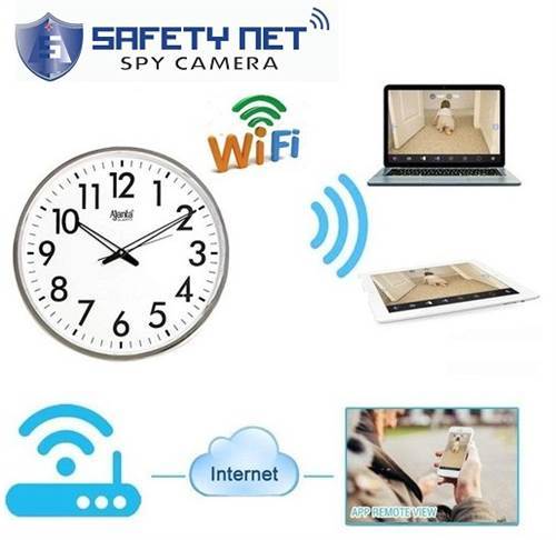 SAFETYNET 4K HD  HOME SECURITY WIRELESS WIFI WALL CLOCK SPY HIDDEN CAMERA .
